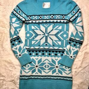 Justice Blue Snowflake Sequin Sweater